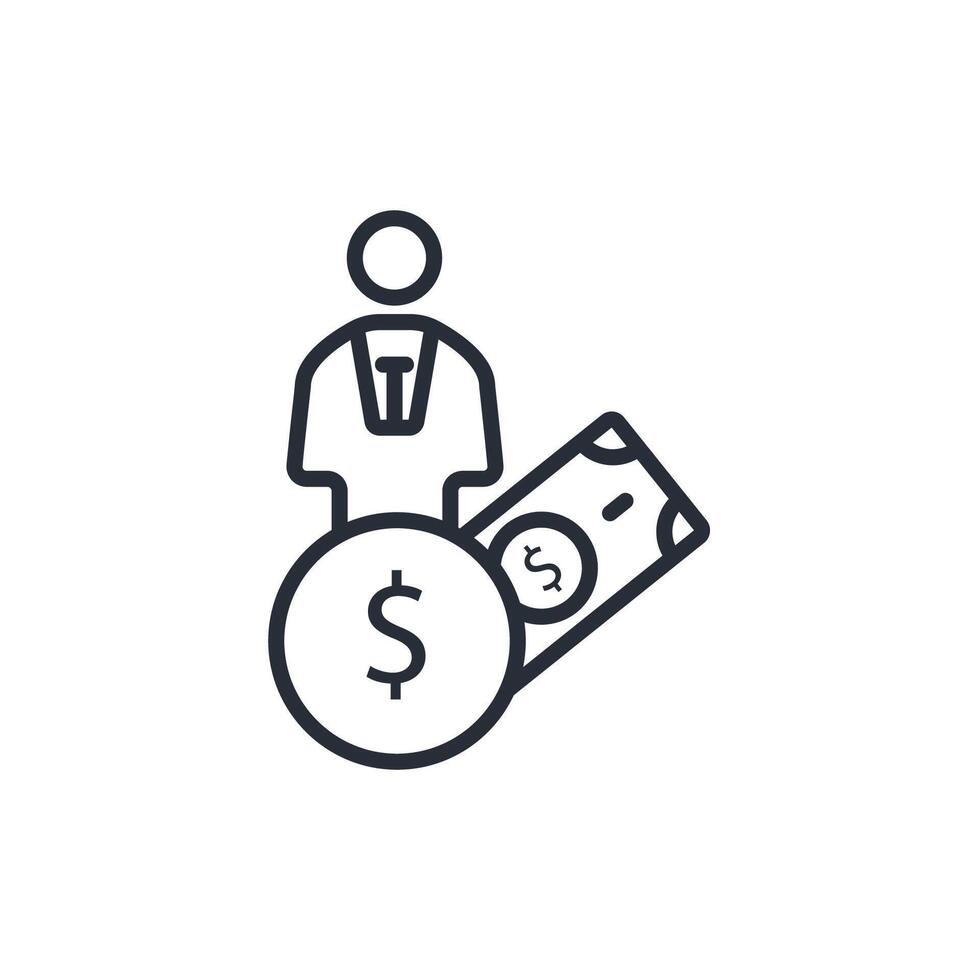 rich man icon. .Editable stroke.linear style sign for use web design,logo.Symbol illustration. vector