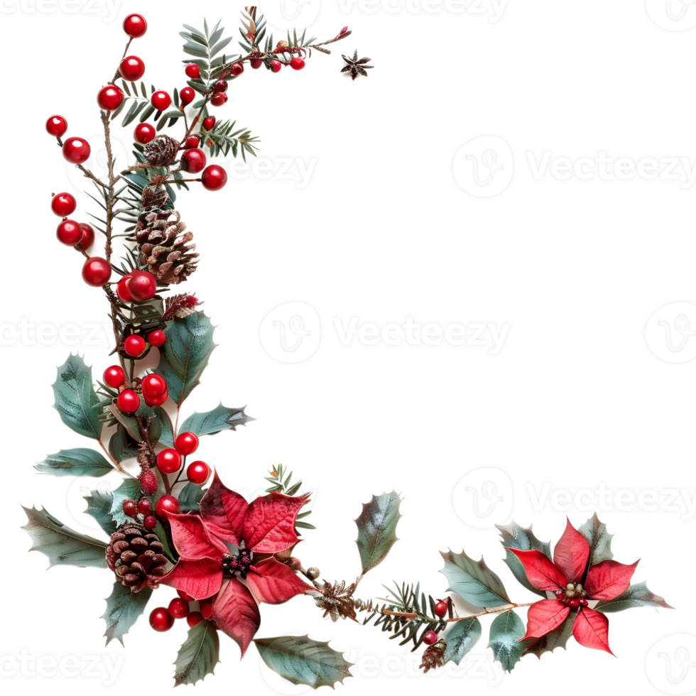 Christmas Tree Border with Bells on Transparent Background png