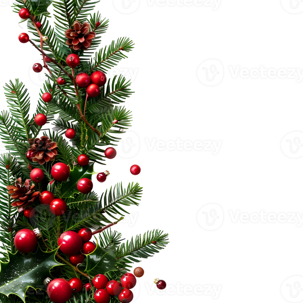 Christmas Tree Border with Bells on Transparent Background png