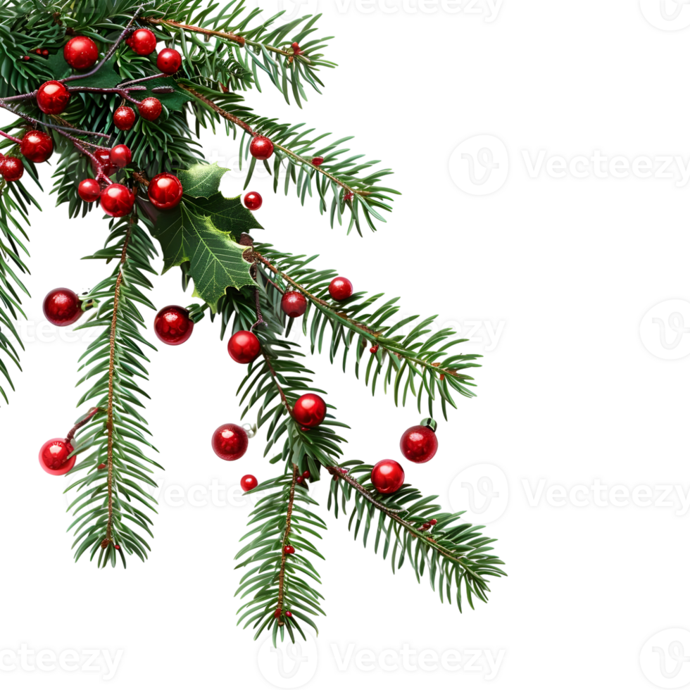 Christmas Tree Border with Bells on Transparent Background png