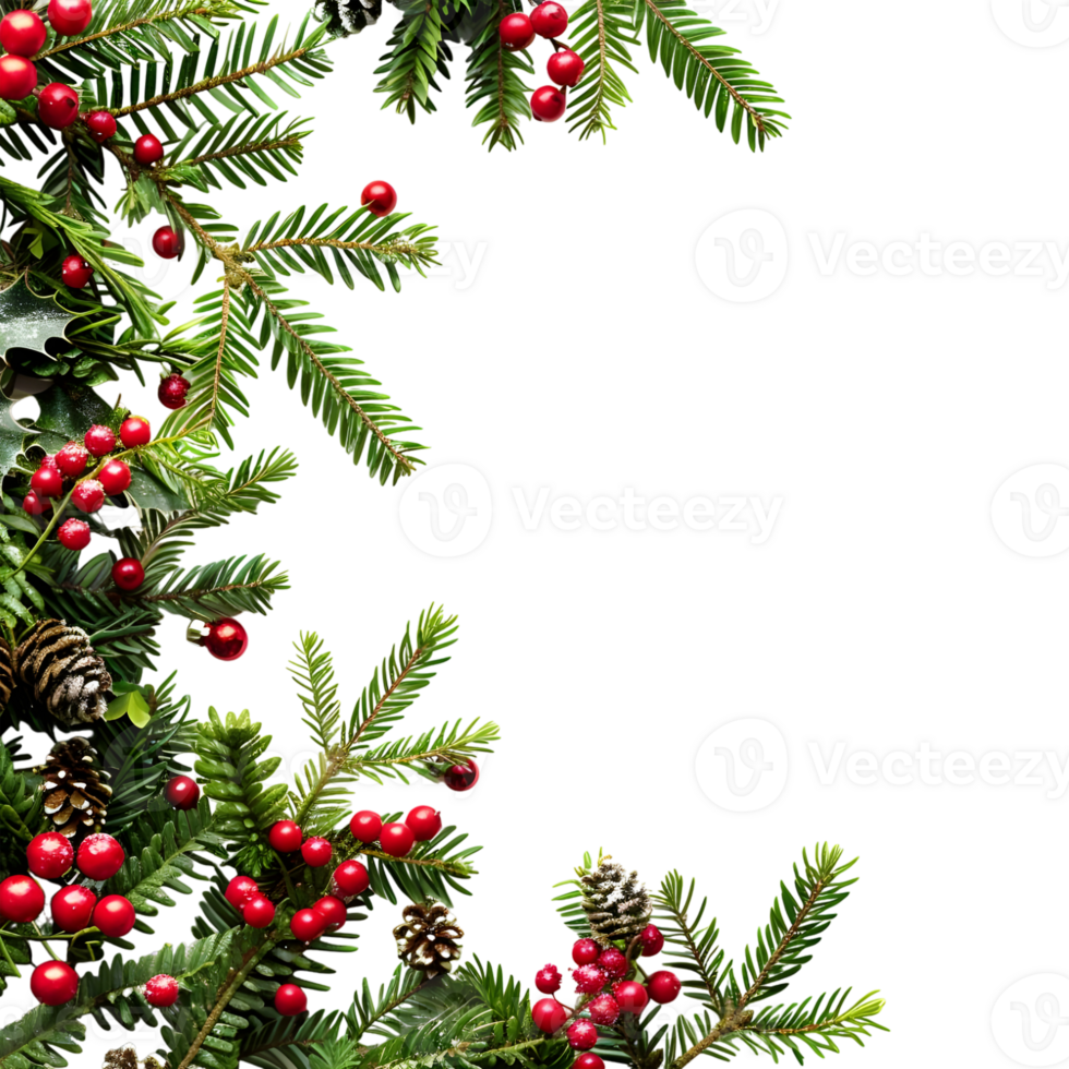 Christmas Tree Border with Bells on Transparent Background png