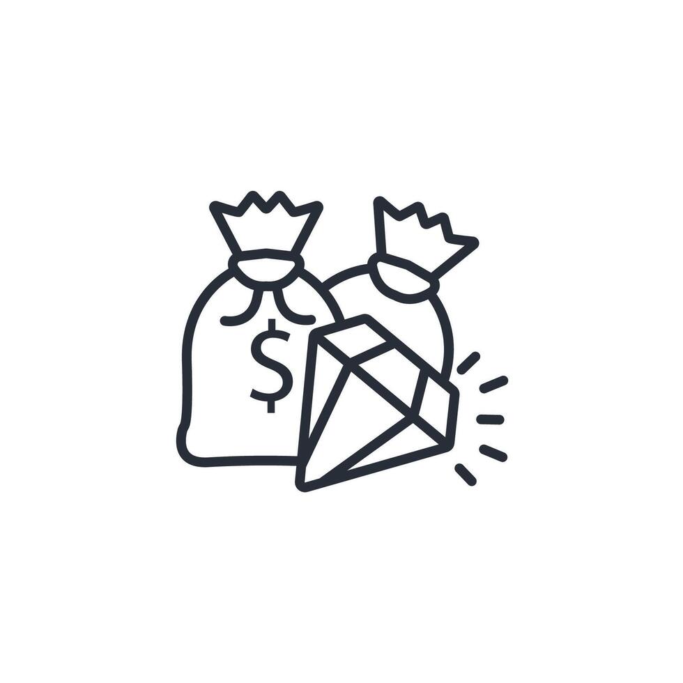 wealth icon. .Editable stroke.linear style sign for use web design,logo.Symbol illustration. vector
