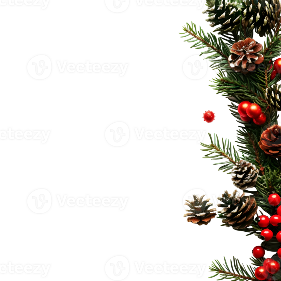 Christmas Tree Border with Bells on Transparent Background png