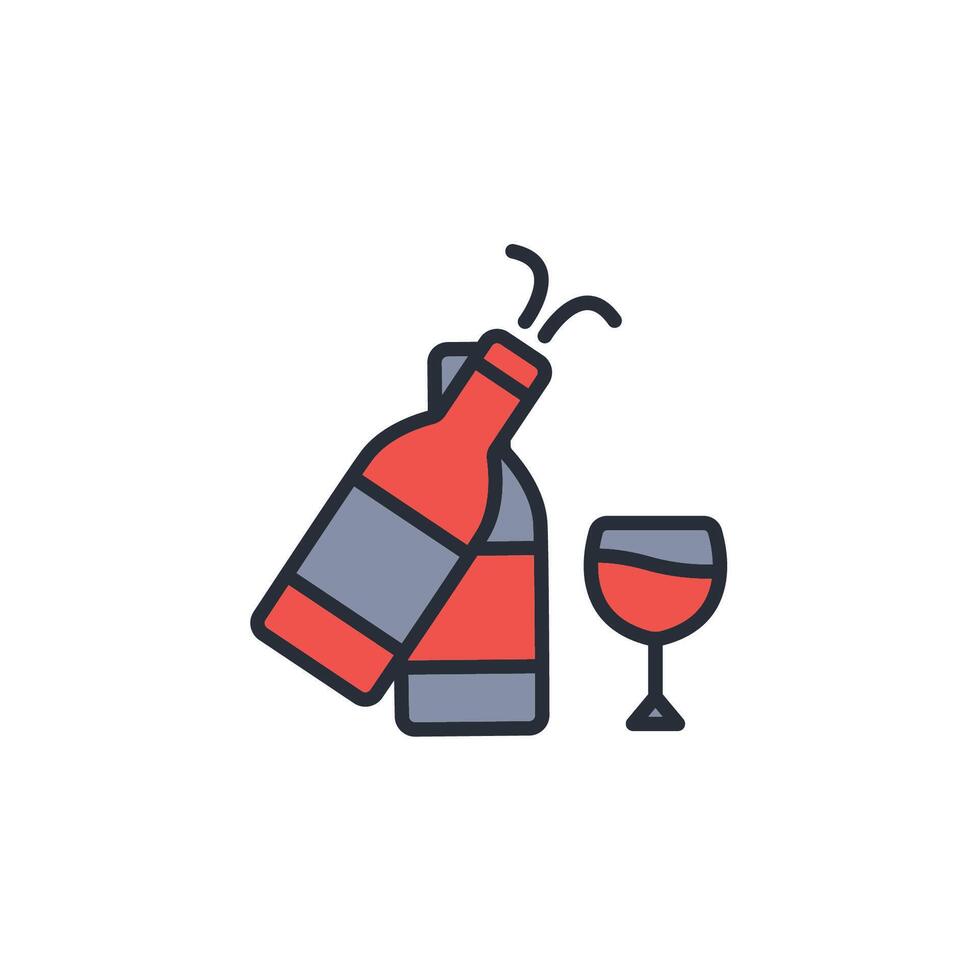 champagne icon. .Editable stroke.linear style sign for use web design,logo.Symbol illustration. vector