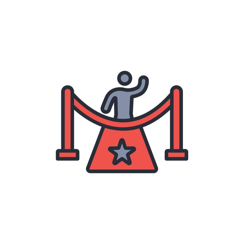 red carpet icon. .Editable stroke.linear style sign for use web design,logo.Symbol illustration. vector