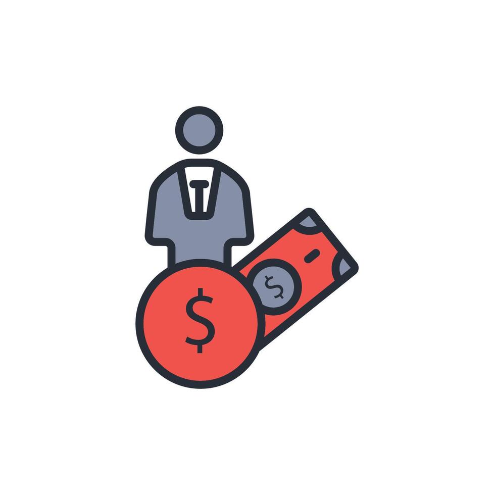 rich man icon. .Editable stroke.linear style sign for use web design,logo.Symbol illustration. vector