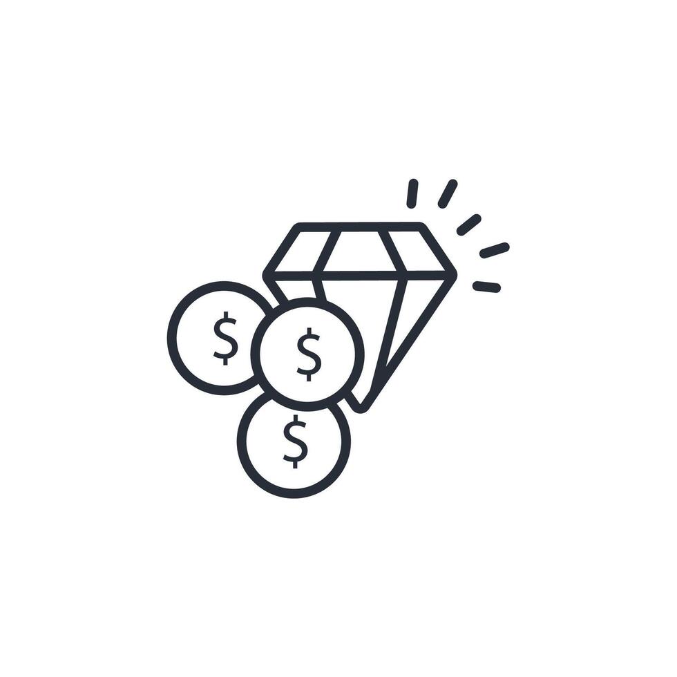 Value icon. .Editable stroke.linear style sign for use web design,logo.Symbol illustration. vector