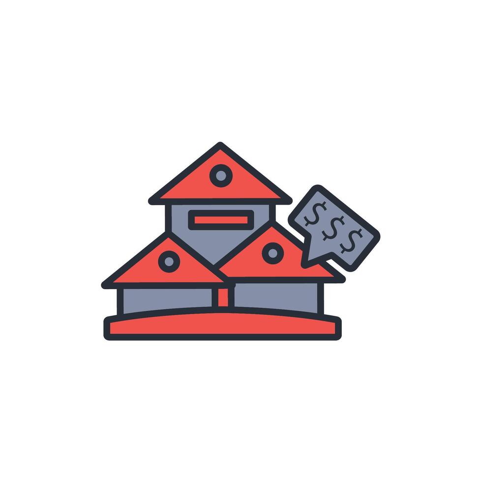 luxury villa icon. .Editable stroke.linear style sign for use web design,logo.Symbol illustration. vector