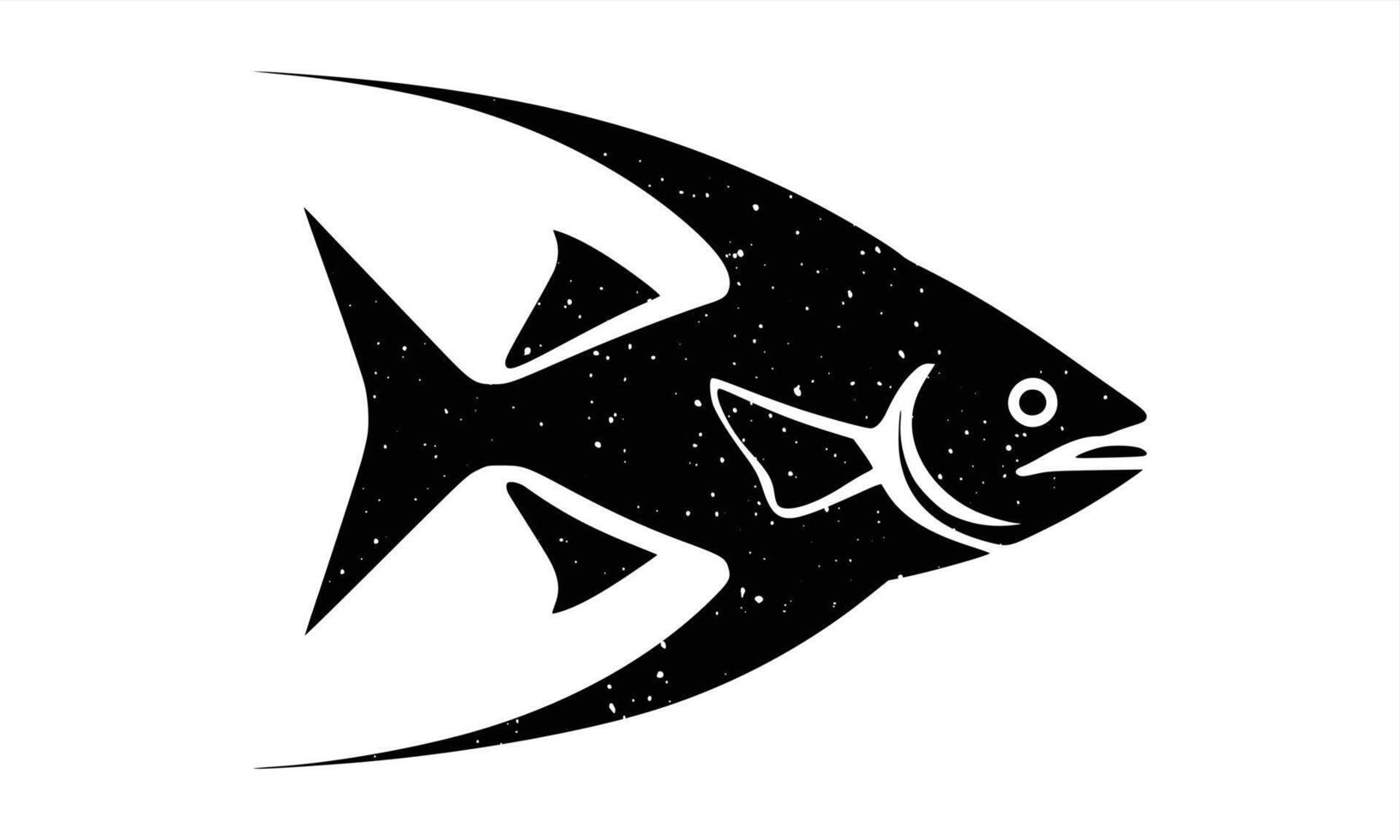 A black silhouette of Fishing clip art. Design template for buss Fish. vector