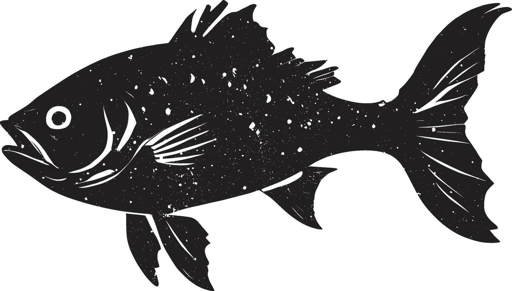 A black silhouette of Fishing clip art. Design template for buss Fish. vector
