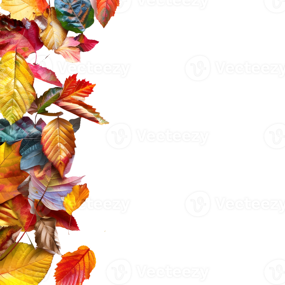 Autumn Leaves Border on Transparent Background png