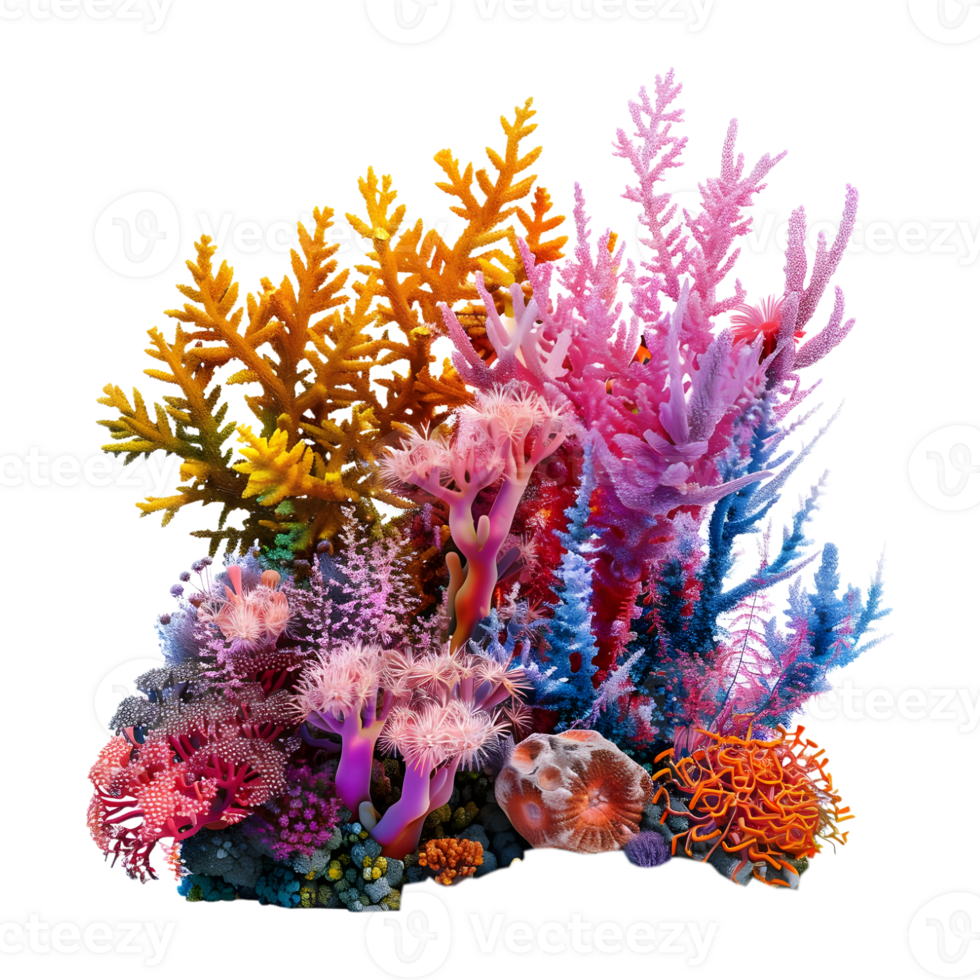 Colorful Corals on Transparent Background png
