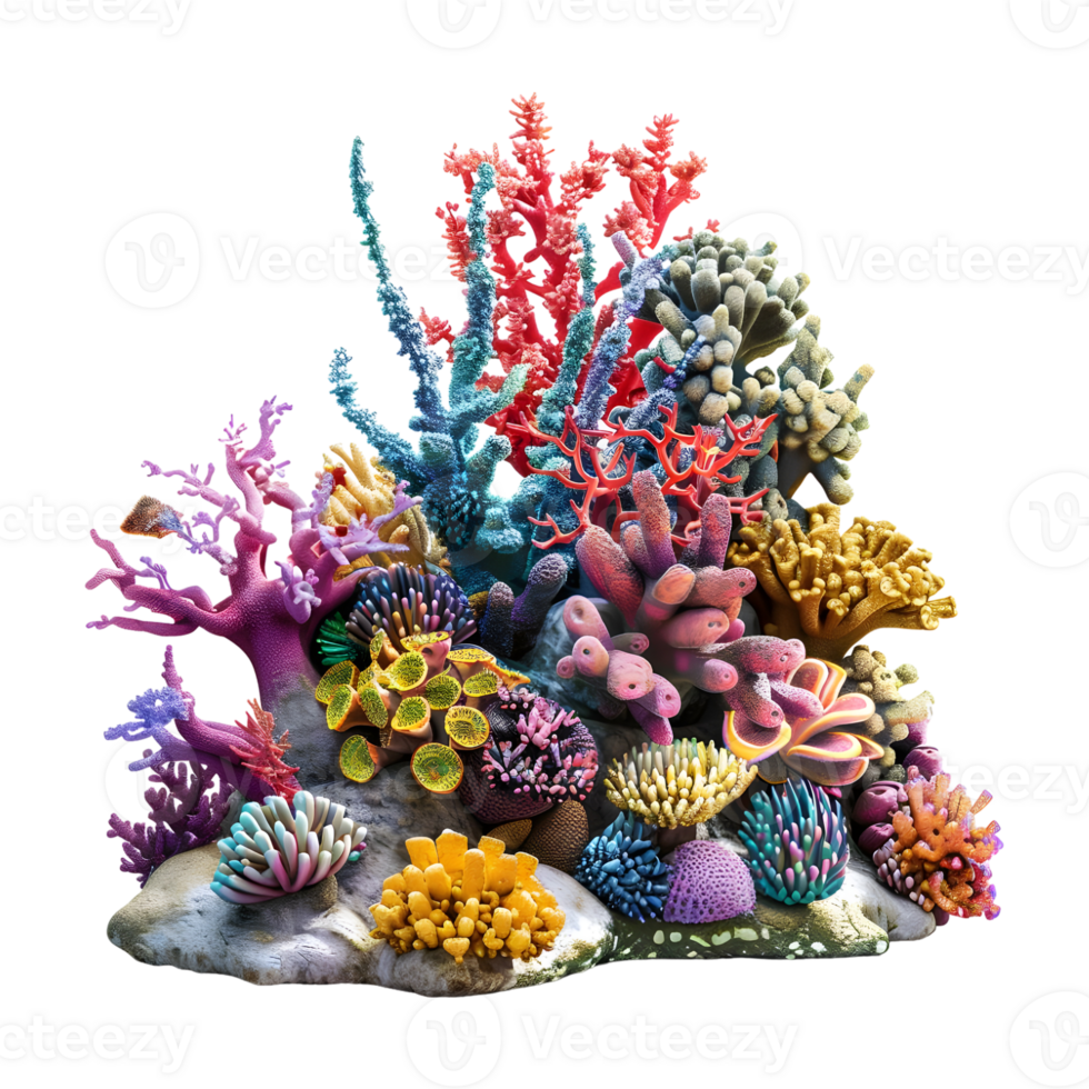Colorful Corals on Transparent Background png