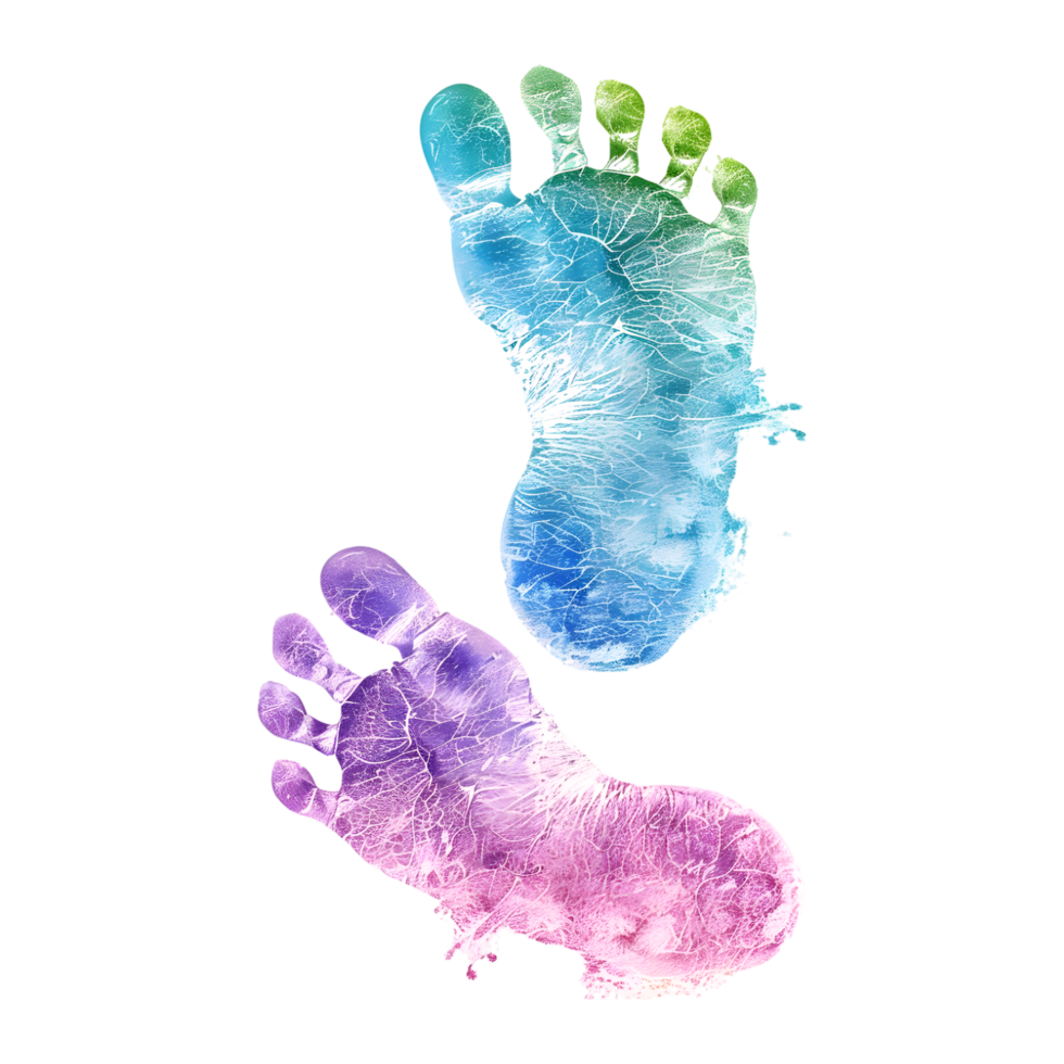 Colorful Foot Prints on Transparent Background png