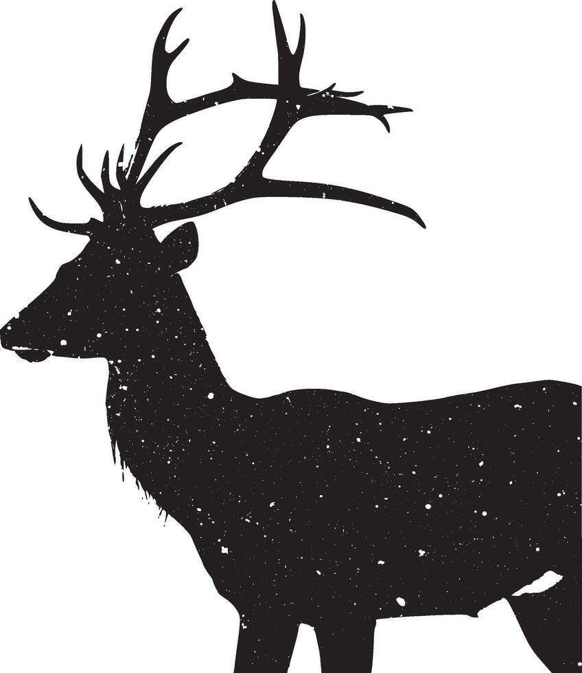 A black silhouette of Deer skull clip art. Hunter man design. Design template for Deer. vector