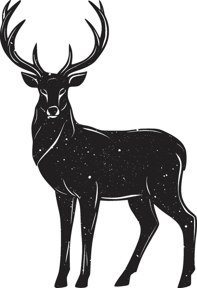 A black silhouette of Deer skull clip art. Hunter man design. Design template for Deer. vector
