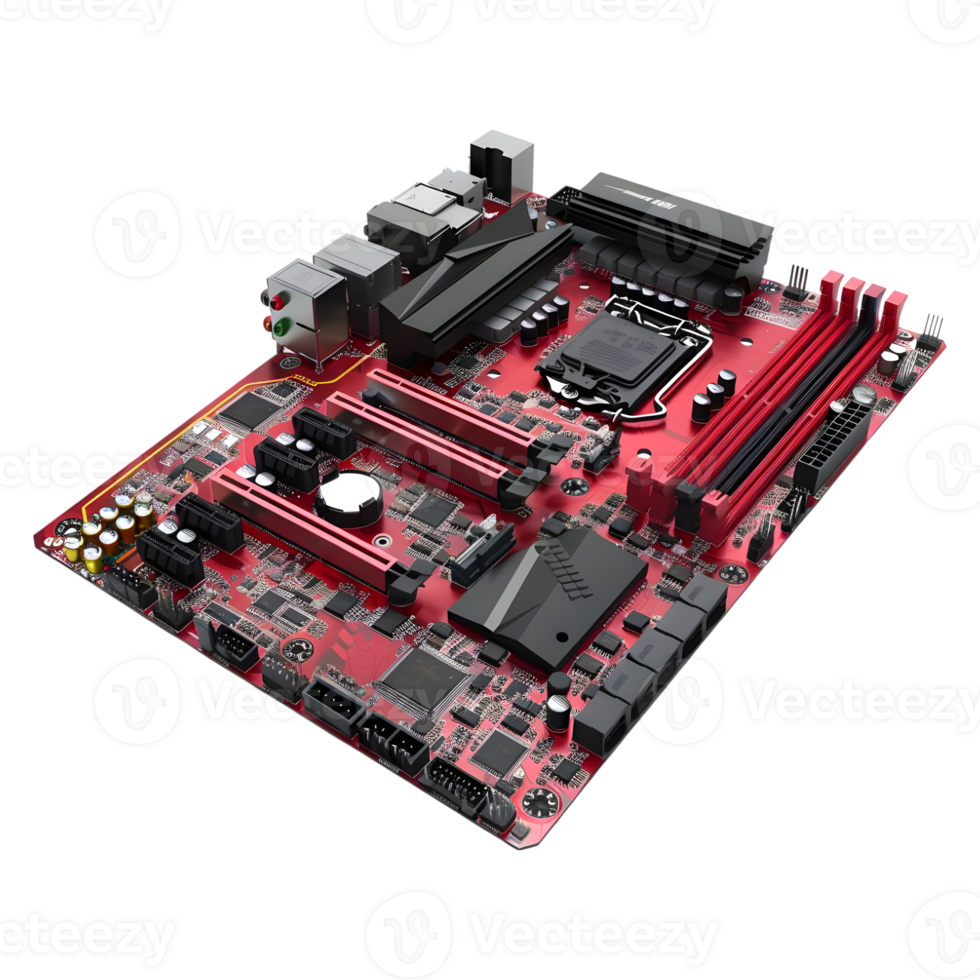 Computer Motherboard on Transparent Background png