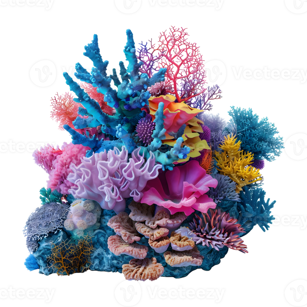 Colorful Corals on Transparent Background png