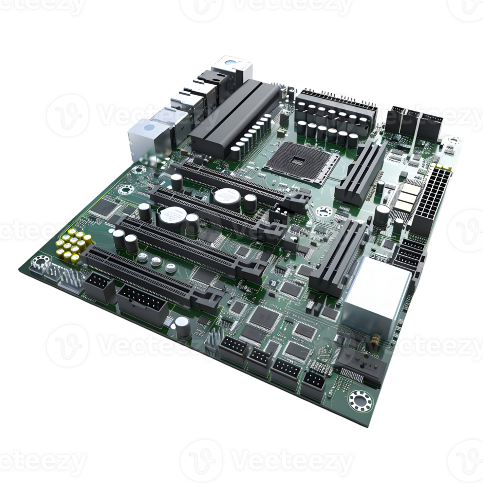 Computer Motherboard on Transparent Background png