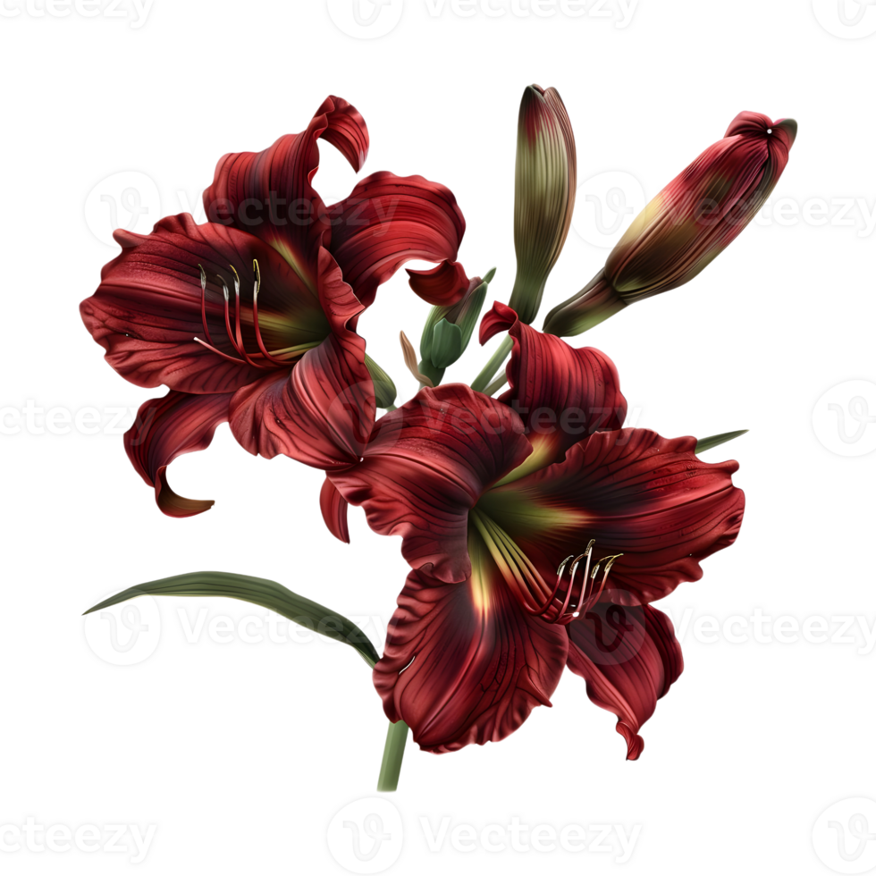 Daylilies Flower on Transparent Background png