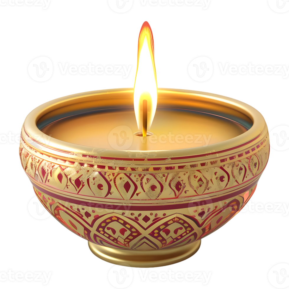 Diwali Candle Lantern or Lamp on Transparent Background png