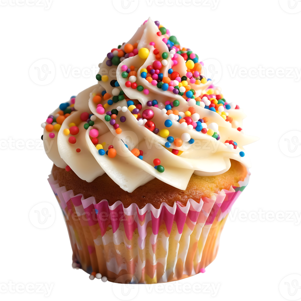 Colorful Cupcake on Transparent Background png