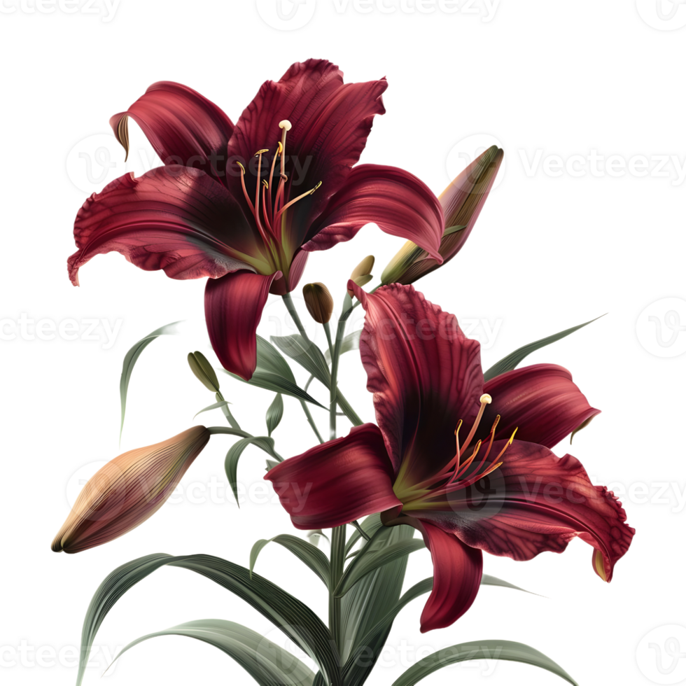 Daylilies Flower on Transparent Background png