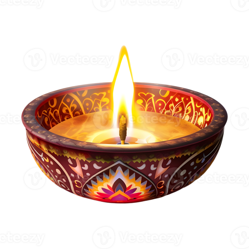 Diwali Candle Lantern or Lamp on Transparent Background png