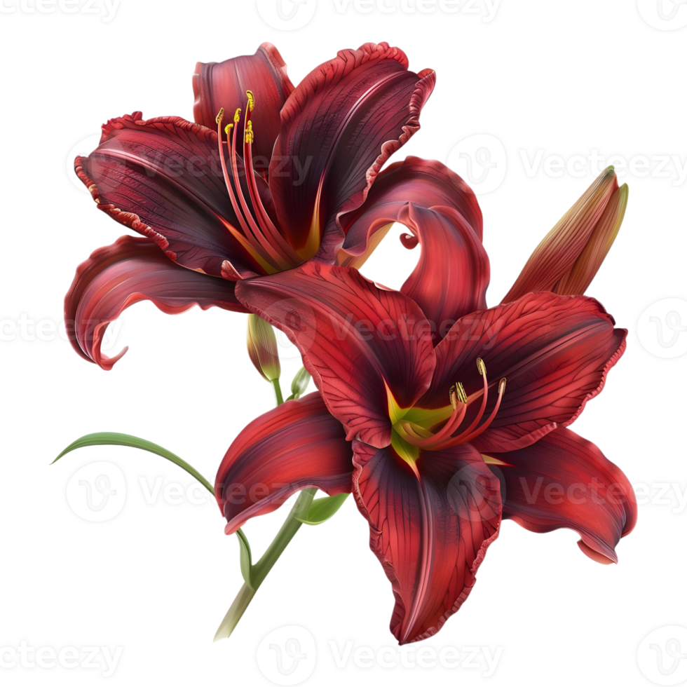 Daylilies Flower on Transparent Background png