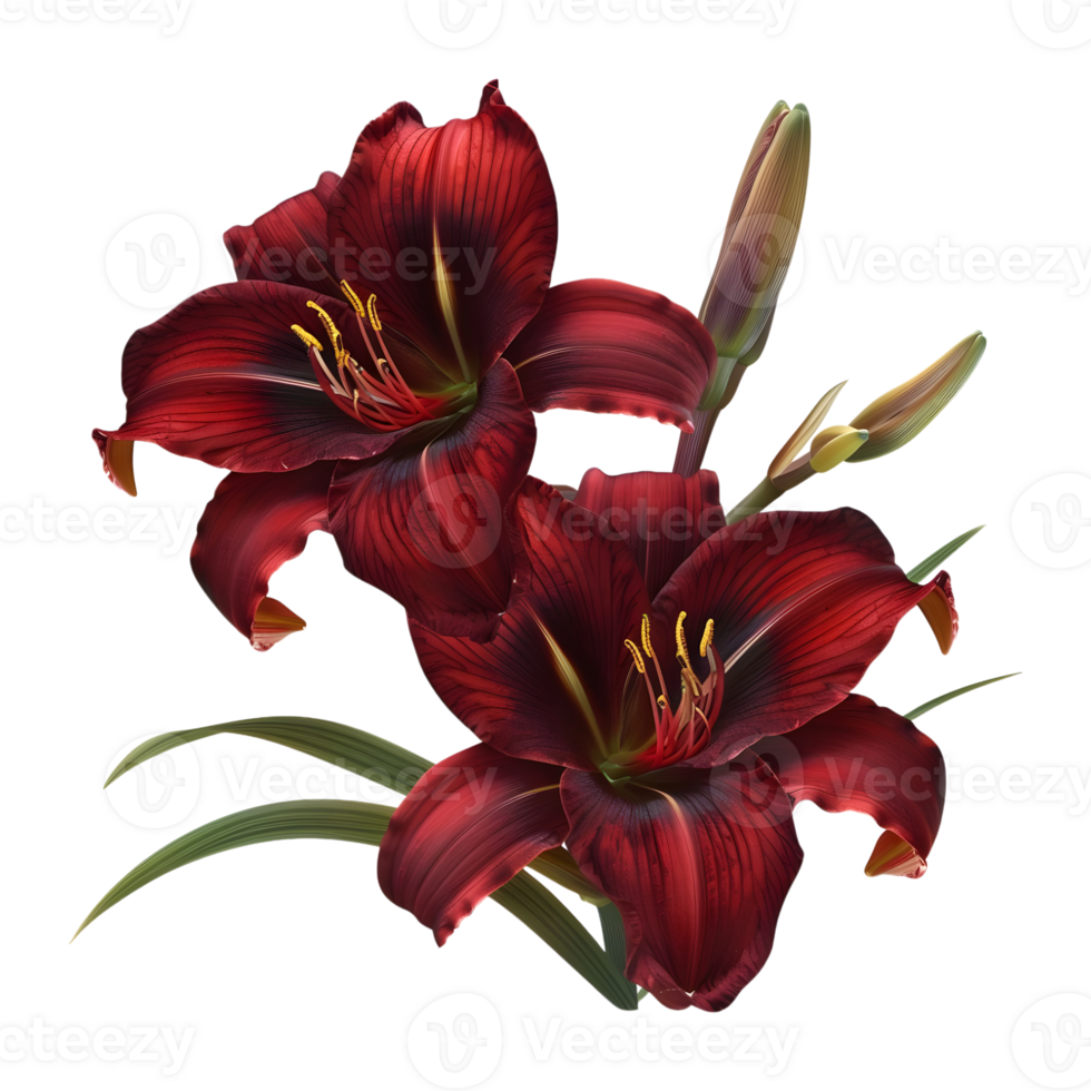 Daylilies Flower on Transparent Background png
