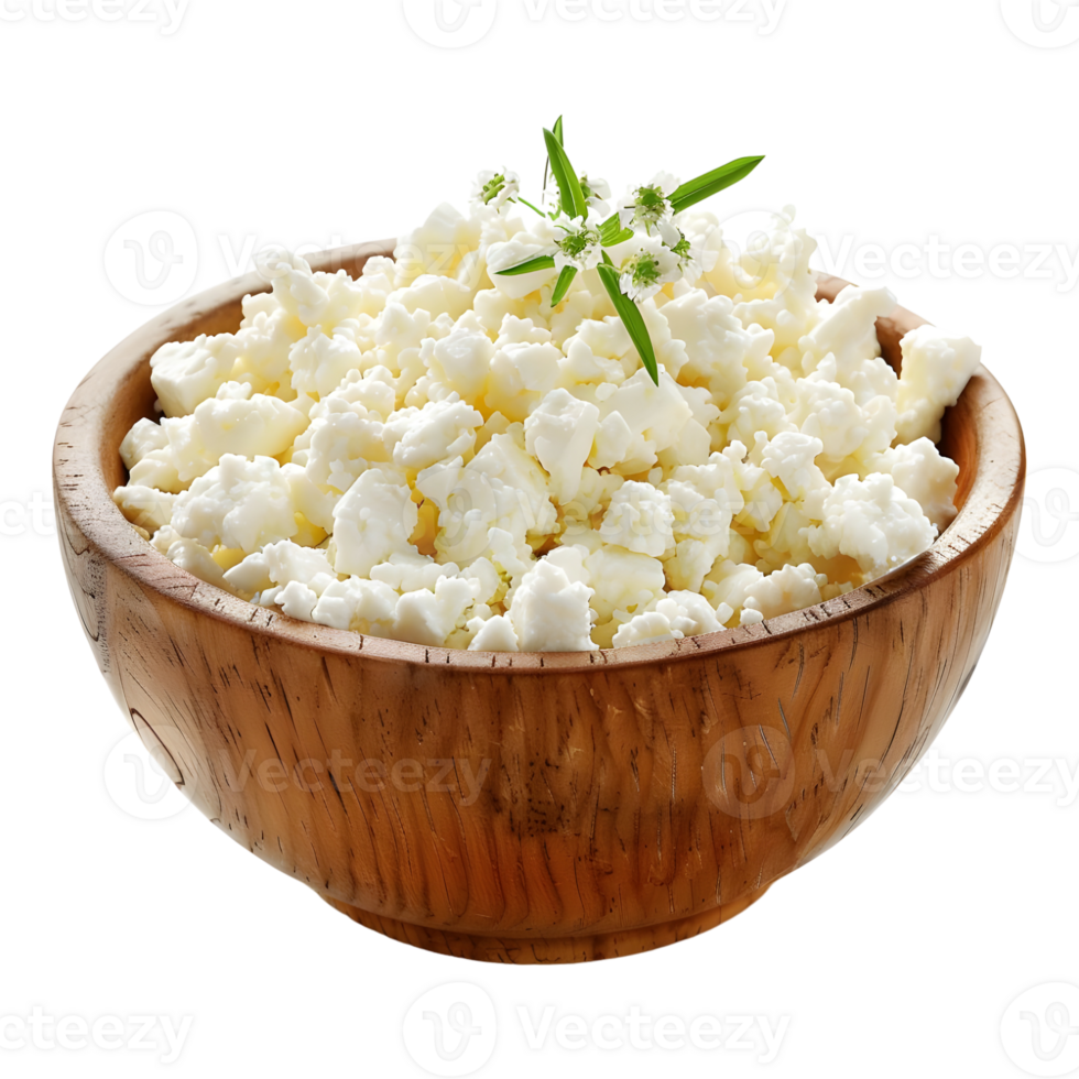 Cottage cheese in a Bowl on Transparent Background png
