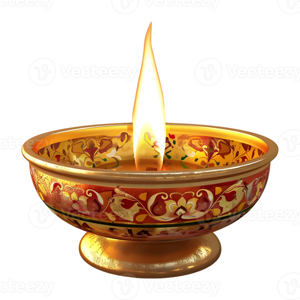 Diwali Candle Lantern or Lamp on Transparent Background png