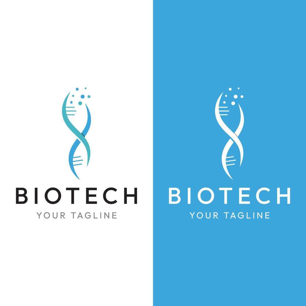 Creative bio tech or DNA spiral molecule abstract logo template design.Logo for business, science and lab. vector