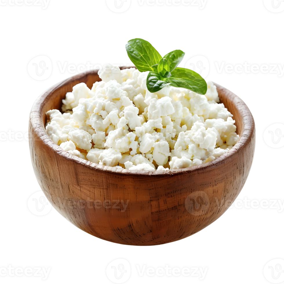 Cottage cheese in a Bowl on Transparent Background png