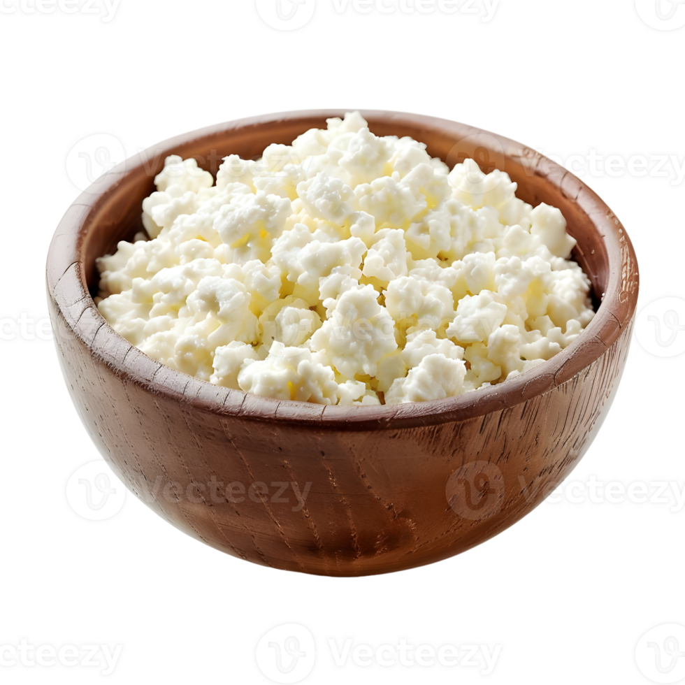 Cottage cheese in a Bowl on Transparent Background png