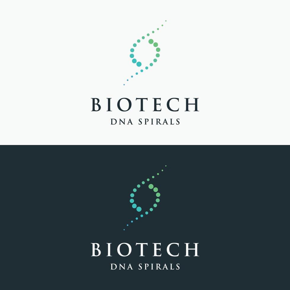 Creative bio tech or DNA spiral molecule abstract logo template design.Logo for business, science and lab. vector