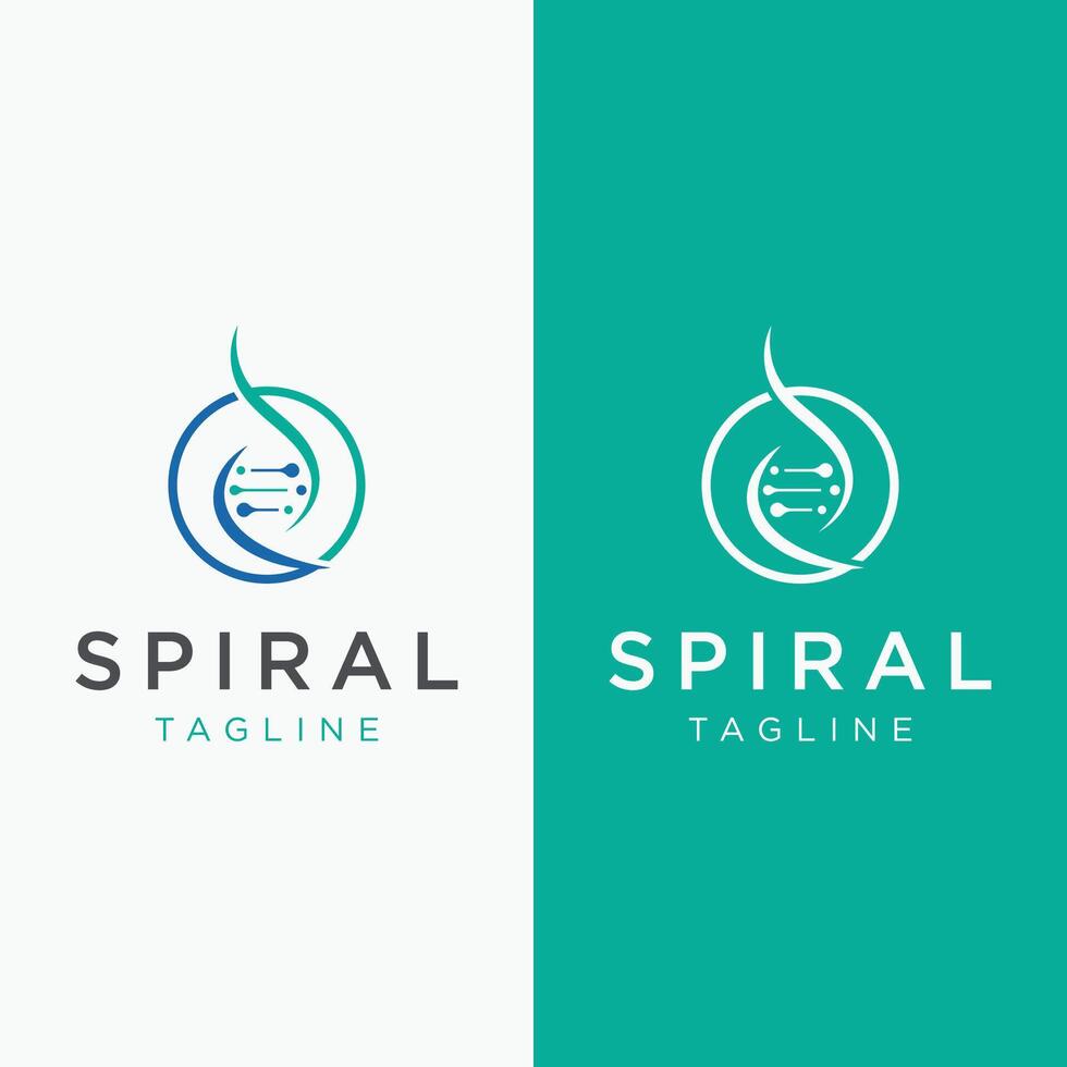 Creative bio tech or DNA spiral molecule abstract logo template design.Logo for business, science and lab. vector