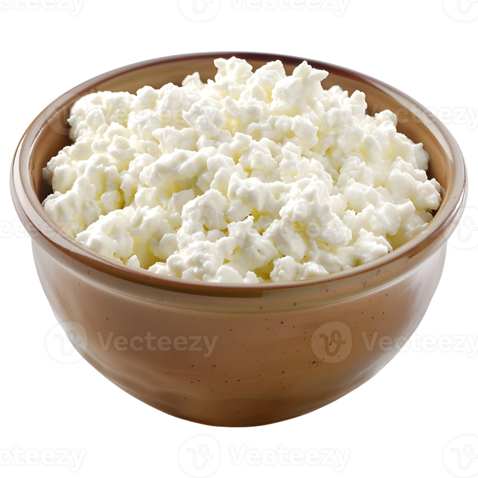 Cottage cheese in a Bowl on Transparent Background png