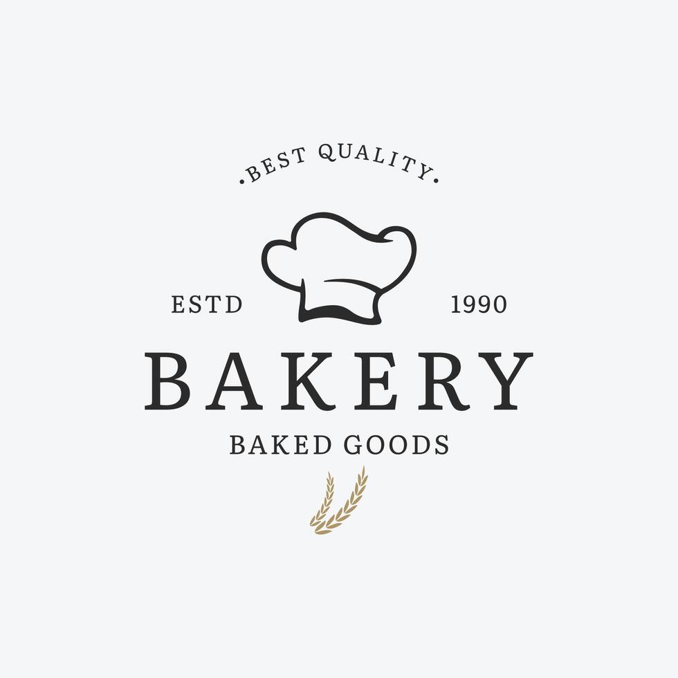 Delicious and tasty organic Fresh Baked Bakery Shop Logo design retro vintage.Logo for bakery