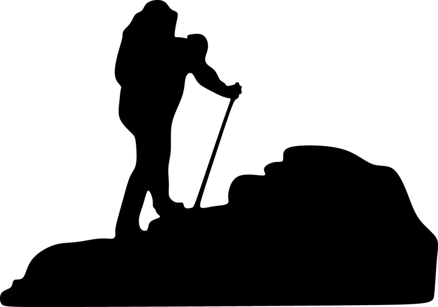 mountain climber, in the art of silhouette drawing, illustration vector