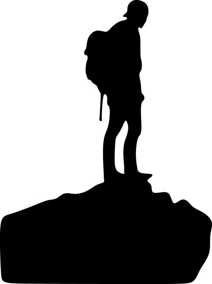 mountain climber, in the art of silhouette drawing, illustration vector