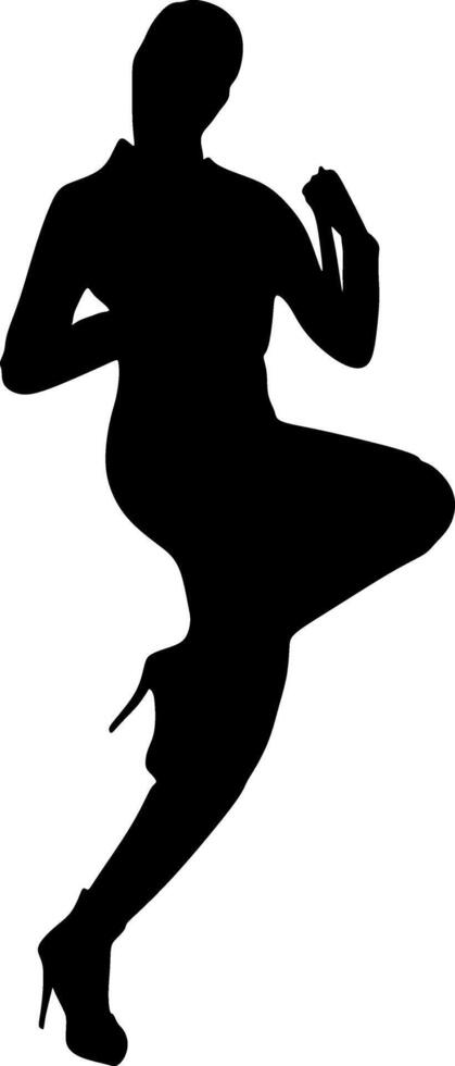 Business Woman Silhouette Over Black and White Background Illustration vector