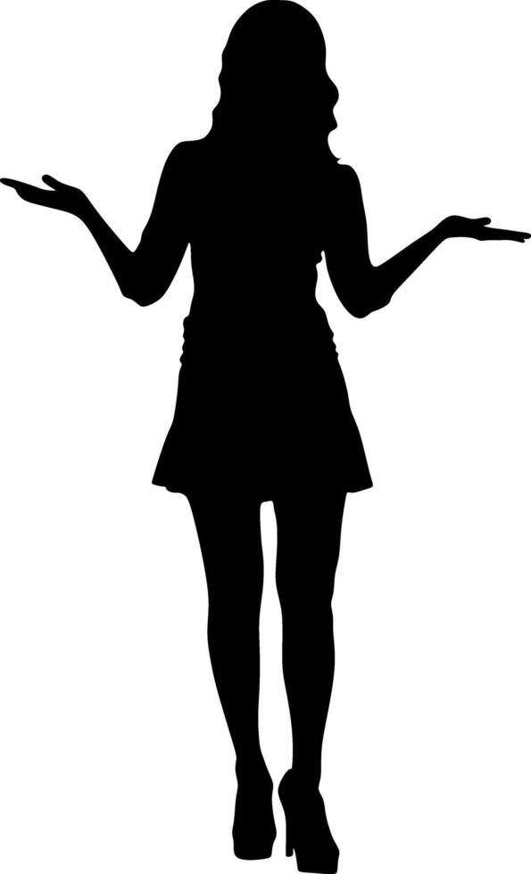 beautiful female model, in the art of silhouette drawing, illustration vector