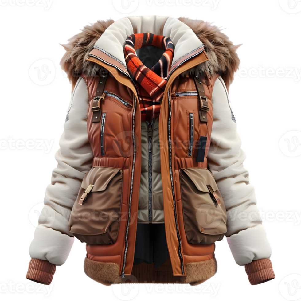 Winter Ladies Vest on Transparent Background png