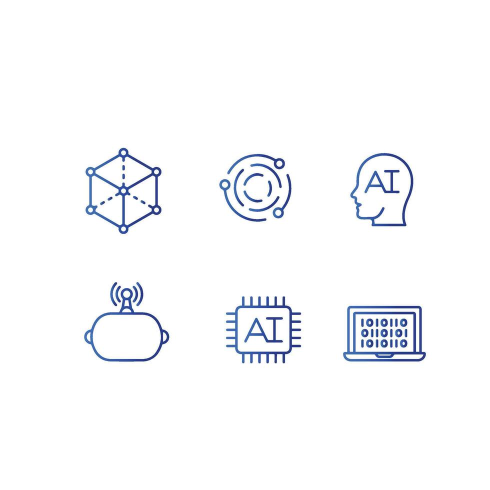 Artificial Intelligence icon set , ai icon vector