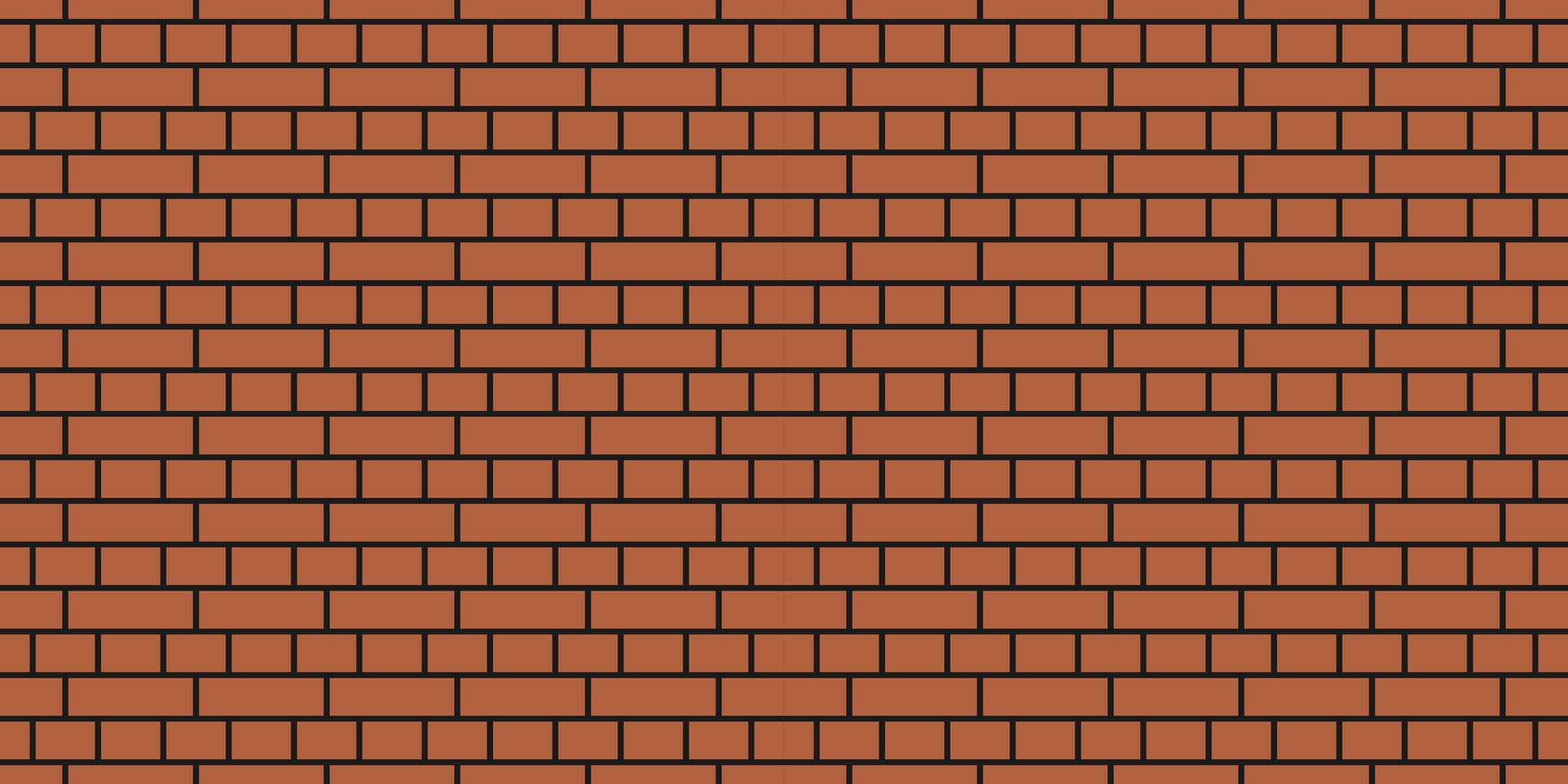 Brick wall seamless pattern. Simple endless architecture background. Red geometric repeatable brickwork texture vector