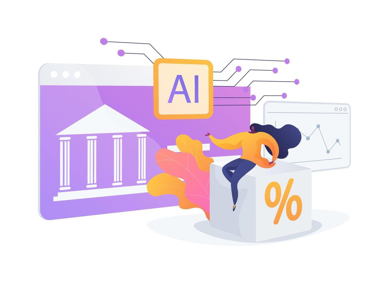 AI-Driven Credit Risk Assessment abstract concept illustration. vector