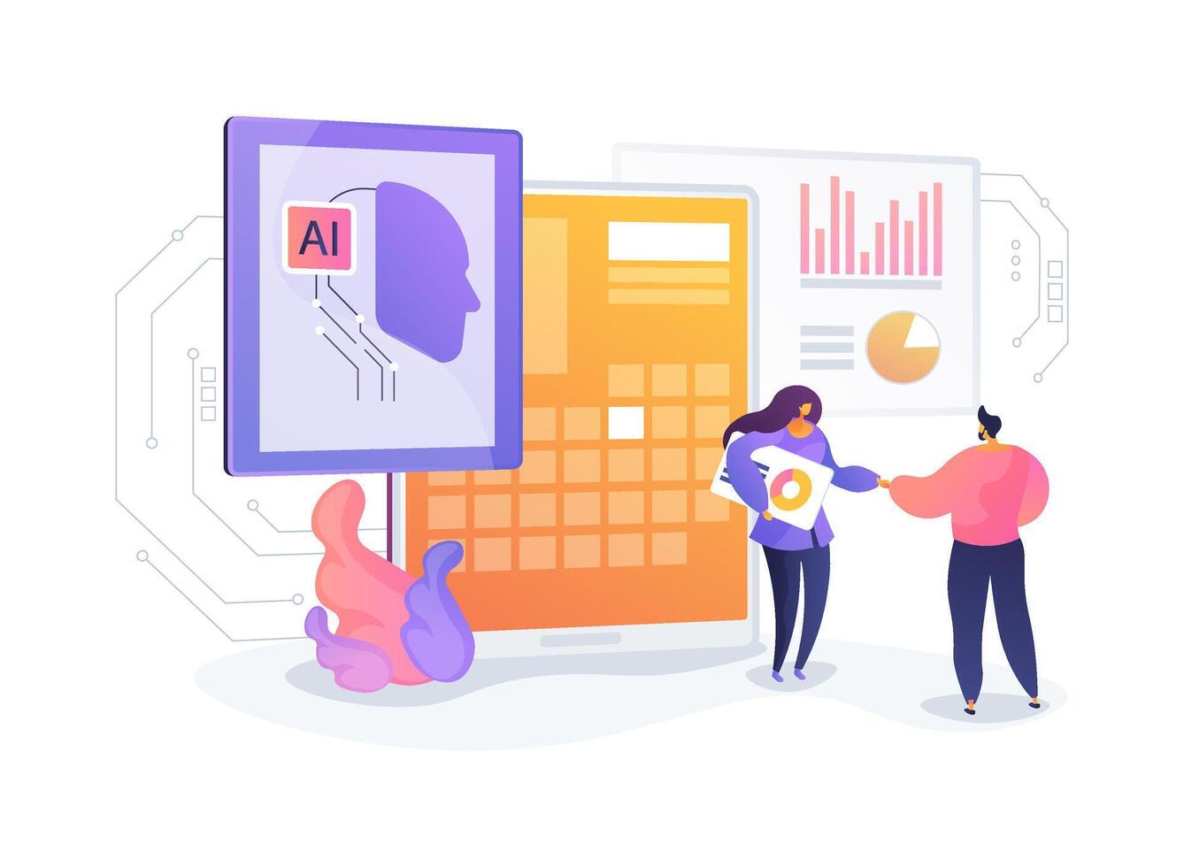 AI-Streamlined Sales Appointment Support abstract concept illustration. vector