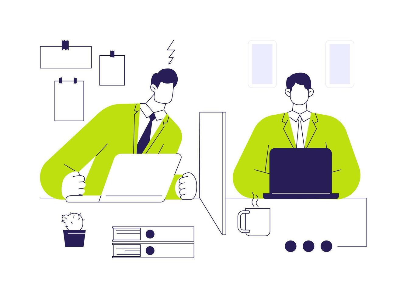 Competition in a workplace abstract concept illustration. vector
