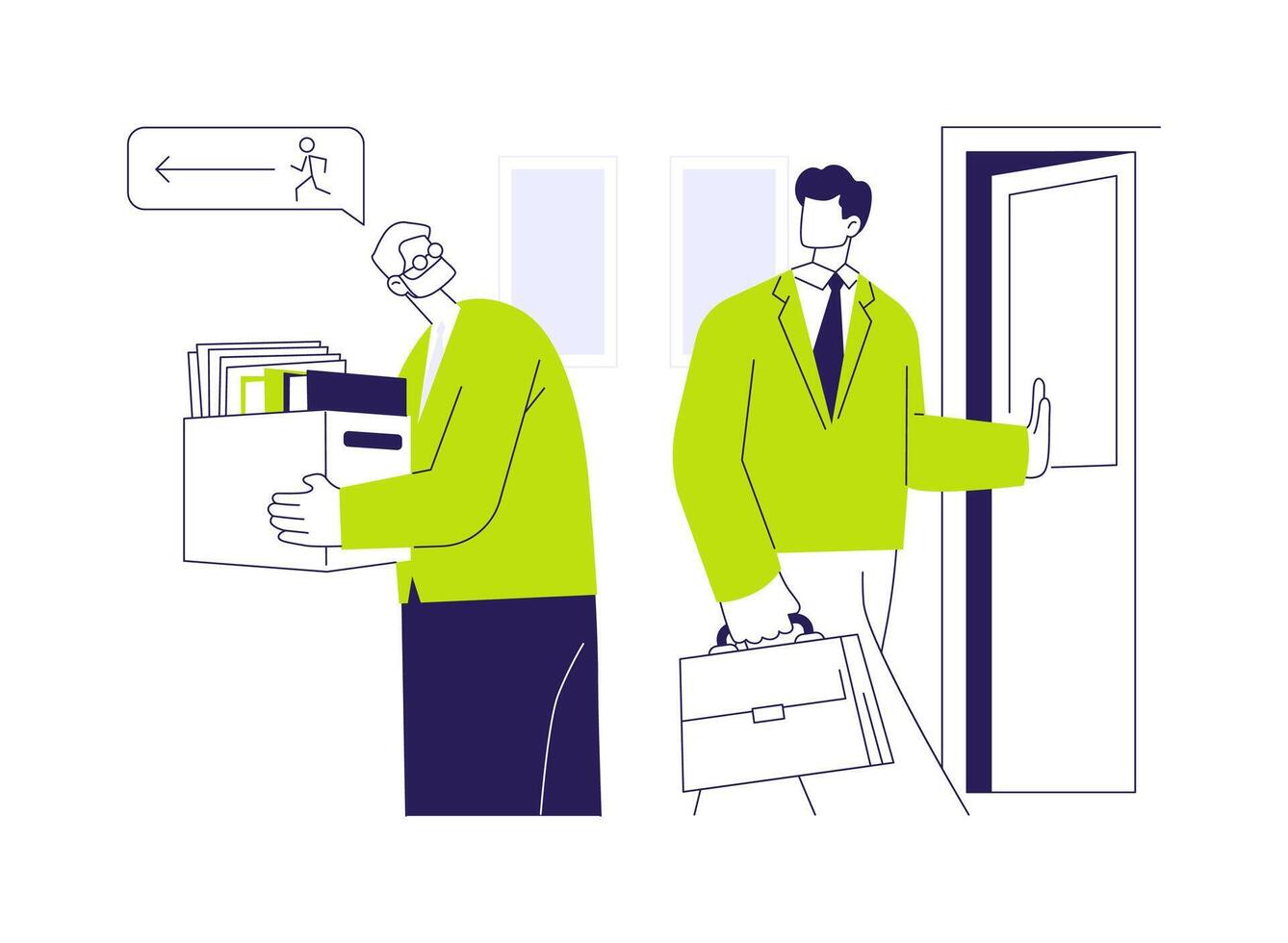 Age discrimination at a workplace abstract concept illustration. vector